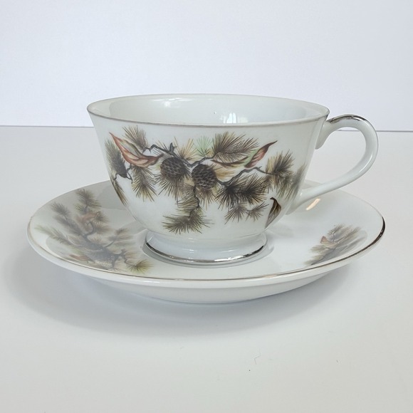 Sankyo China Other - Vintage Sankyo China Japan Pinecone Teacup and Saucer Set C-165PC